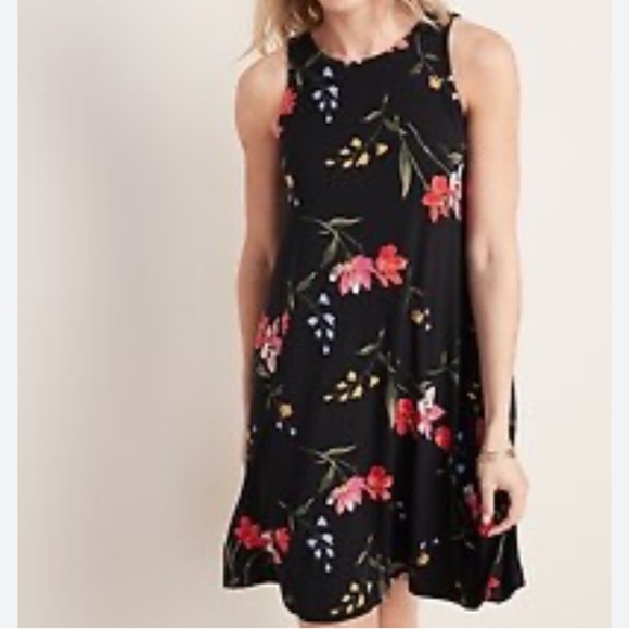 Papillon Floral Black Dress. Sleeveless. Stock photo pattern slightly different - Picture 1 of 2
